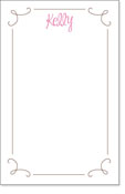 Queen Bee Personalized Note Pads - Brown Swirl Frame (NP-H-33)